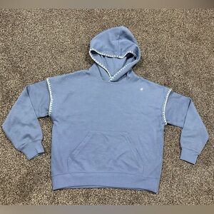 MV Sport Blue Hoodie w/ Contrast Stitch Detail – Size Small